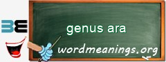 WordMeaning blackboard for genus ara